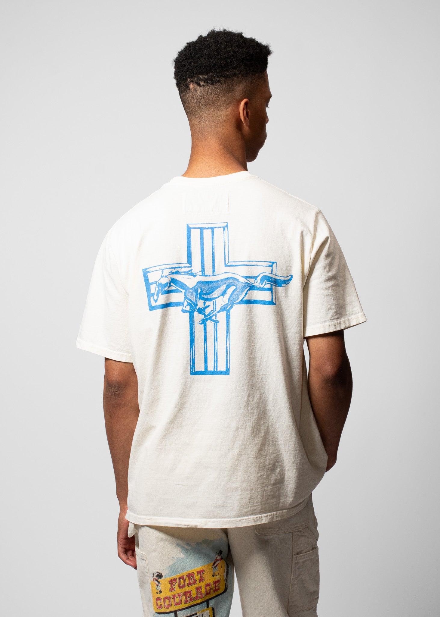 ONE OF THESE DAYS - MUSTANG CROSS TEE - WHITE
