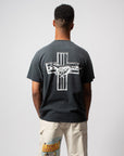 ONE OF THESE DAYS - MUSTANG CROSS TEE - BLACK