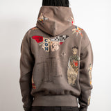 HOODIE - COLLAGE - DARK TAUPE