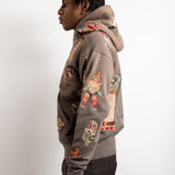 HOODIE - COLLAGE - DARK TAUPE