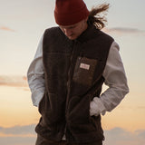 WOOL FLEECE VEST - COWBOY