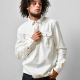 RANGER VELVET HALF ZIP - WHITE