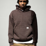 HEAVYWEIGHT LOGO CROSS NECK HOODIE - DUST BROWN