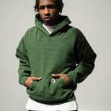HEAVYWEIGHT LOGO CROSS NECK HOODIE - HUNTER GREEN