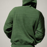 HEAVYWEIGHT LOGO CROSS NECK HOODIE - HUNTER GREEN