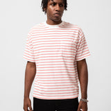 POCKET TEE PILE STRIPE - WHITE