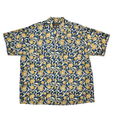 OPEN COLLAR BLOCK PRINT - BLUE