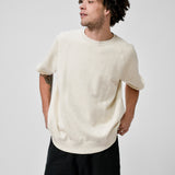 SWEAT SHORT SLEEVE CUT OFF - OATMEAL