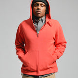 SWEAT HALF ZIP HOODIE - RED