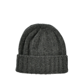 CASHMERE RIB WATCH CAP - CHARCOAL
