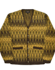 BEAMS+ - CARDIGAN DOUBLE JACQUARD CHEVRON - BROWN