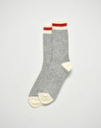 BEAMS+ - RAG SOCKS - GREY/RED