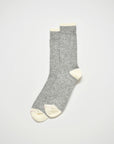 BEAMS+ - RAG SOCKS - GREY/RED