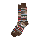 SOCK - FAIR ISLE - BROWN