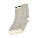 RAG SOCKS - OATMEAL/GREEN