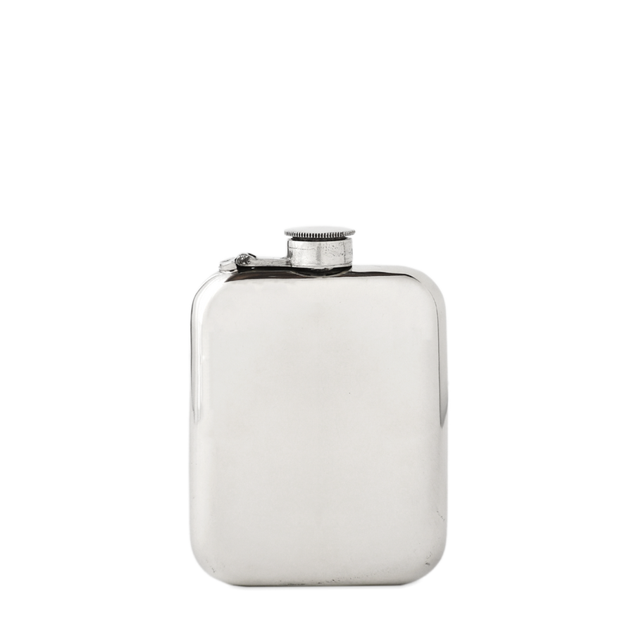 WENTWORTH PEWTER - FLASK - PLAIN POCKET CAPTIVE TOP - 6OZ - 846/C
