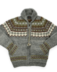 CHAMULA - CARDIGAN - FAIR ISLE W/ZIPPER - PEARL GREY