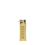 Gold lighter with 'BADASS' engraving on a white background