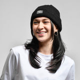 WAFFLE BEANIE - BLACK