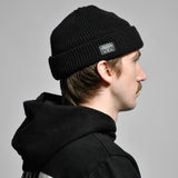 WAFFLE BEANIE - BLACK