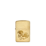 BRASS LIGHTER - TWO SKULLS