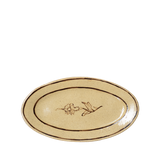 BROWN FLOWER OVAL PLATE