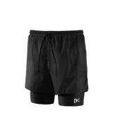 RIPSTOP LAYERED TRAIL SHORT - BLACK