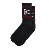 USA COTTON SOCK 2 PACK - BLACK/RED