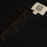 LONG SLEEVE HENLEY - BLACK