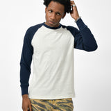 COTTON HEMP BASEBALL TEE - SEASHELL/INK