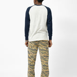 COTTON HEMP BASEBALL TEE - SEASHELL/INK