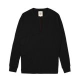 LONG SLEEVE HENLEY - BLACK