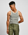 HEMEN - TANK TOP - STRIPE - NATURAL/MARINE