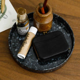 MARBLE CIRCLE DESK TRAY - BLACK