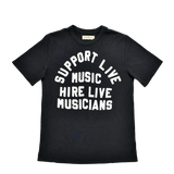 GRAPHIC TEE - SUPPORT LIVE MUSIC - BLACK