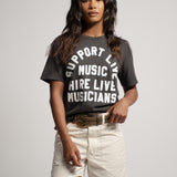 GRAPHIC TEE - SUPPORT LIVE MUSIC - BLACK