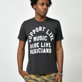 GRAPHIC TEE - SUPPORT LIVE MUSIC - BLACK