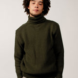 U BOAT ROLL NECK - MILITARY GREEN - ROLL2M10