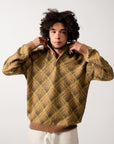 BEAMS+ - KNIT POLO PLAID - BROWN