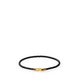 CRUZ LEATHER BRACELET - GOLD - BLACK