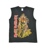 IRON MAIDEN - CUT OFF TEE - COAL BLACK