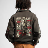 VARSITY 1/4 ZIP - FADED BLACK