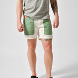 FIELD SHORTS - 7 INCH - OFF WHITE/WILLOW GREEN