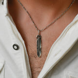 NECKLACE - MEDICINE WHEEL FEATHER - N-531