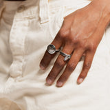 RING - MORGAN DOLLAR TWIST/TURQUOISE MINI CONCHA - N-205