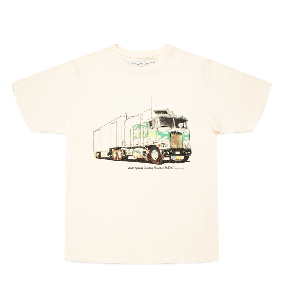 ONE OF THESE DAYS - LOST HIGHWAY TRUCKING TEE - WHITE