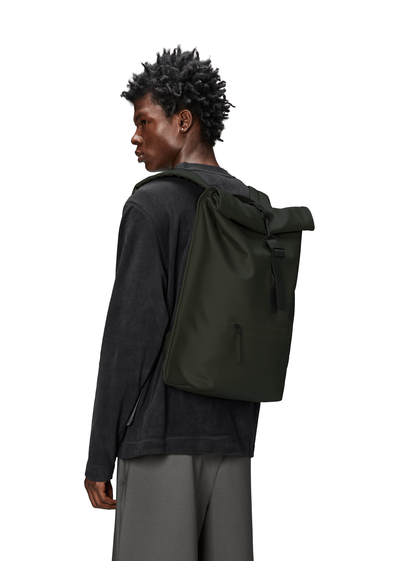 RAINS - ROLLTOP RUCKSACK W3 - GREEN