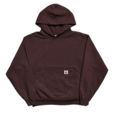 HEAVYWEIGHT LOGO CROSS NECK HOODIE - DUST BROWN