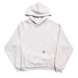HEAVYWEIGHT LOGO CROSS NECK HOODIE - HEATHER GREY