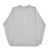 TAB LOGO LONG SLEEVE - HEATHER GREY